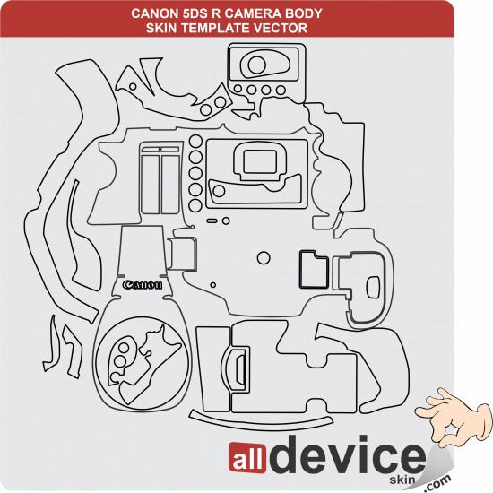 CANON 5DS R CAMERA BODY SKIN TEMPLATE VECTOR