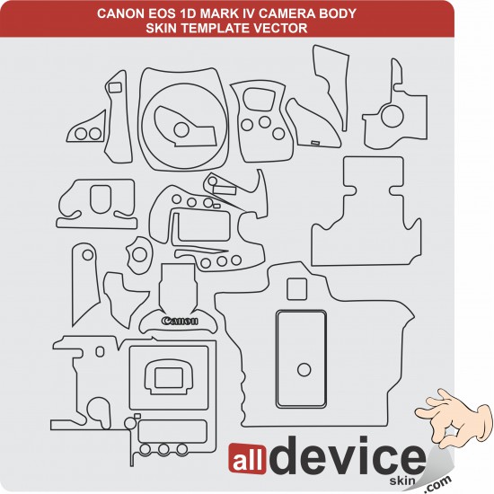 CANON EOS 1D MARK IV CAMERA BODY SKIN TEMPLATE VECTOR