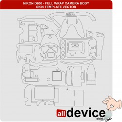 NIKON D600 - FULL WRAP CAMERA BODY SKIN TEMPLATE VECTOR