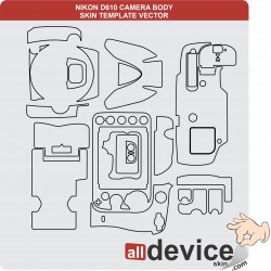 NIKON D610 CAMERA BODY SKIN TEMPLATE VECTOR