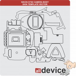 NIKON D750 CAMERA BODY SKIN TEMPLATE VECTOR