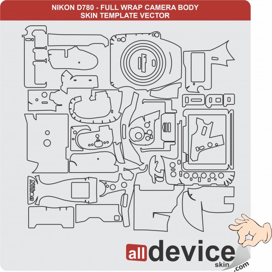 NIKON D780 - FULL WRAP CAMERA BODY SKIN TEMPLATE VECTOR