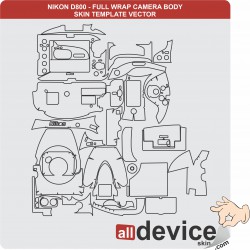 NIKON D800 - FULL WRAP CAMERA BODY SKIN TEMPLATE VECTOR