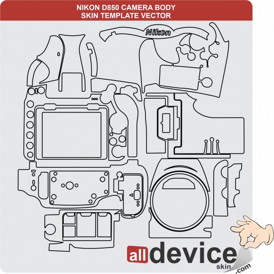 NIKON D850 CAMERA BODY SKIN TEMPLATE VECTOR