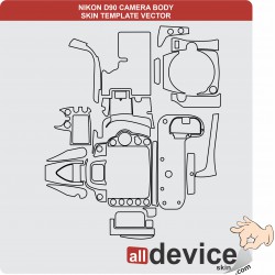 NIKON D90 CAMERA BODY SKIN TEMPLATE VECTOR