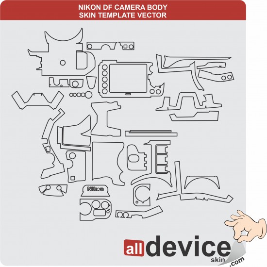 NIKON DF CAMERA BODY SKIN TEMPLATE VECTOR