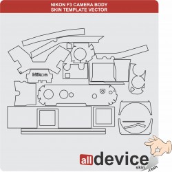 NIKON F3 CAMERA BODY SKIN TEMPLATE VECTOR