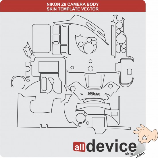 NIKON Z6 CAMERA BODY SKIN TEMPLATE VECTOR