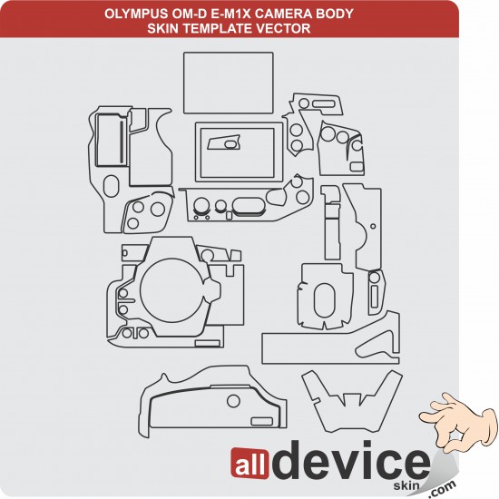 OLYMPUS OM-D E-M1X CAMERA BODY SKIN TEMPLATE VECTOR