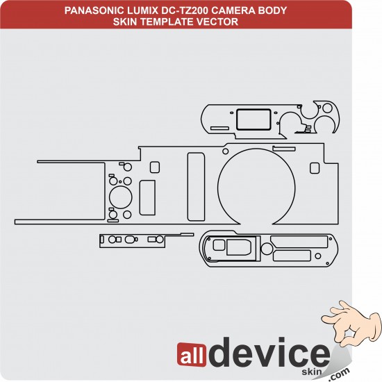 PANASONIC LUMIX DC-TZ200 CAMERA BODY SKIN TEMPLATE VECTOR