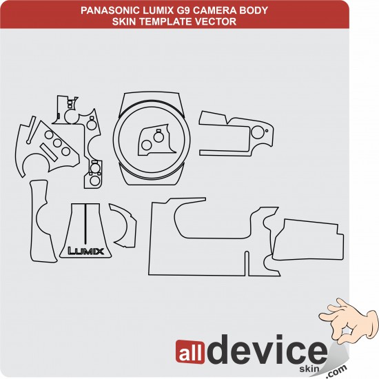 PANASONIC LUMIX G9 CAMERA BODY SKIN TEMPLATE VECTOR