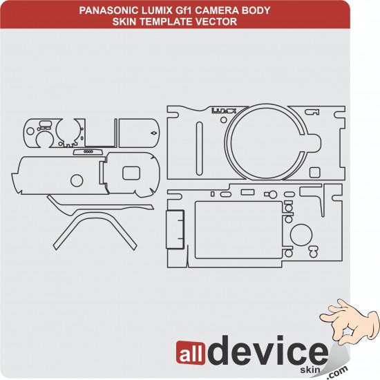 PANASONIC LUMIX GF1 CAMERA BODY SKIN TEMPLATE VECTOR