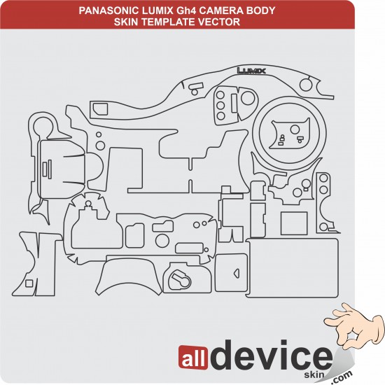 PANASONIC LUMIX GH4 CAMERA BODY SKIN TEMPLATE VECTOR