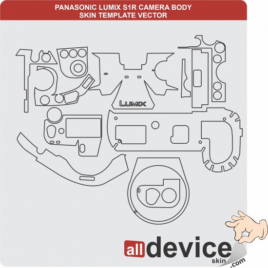 PANASONIC LUMIX S1R CAMERA BODY SKIN TEMPLATE VECTOR