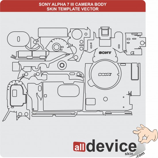 SONY ALPHA 7 III CAMERA BODY SKIN TEMPLATE VECTOR