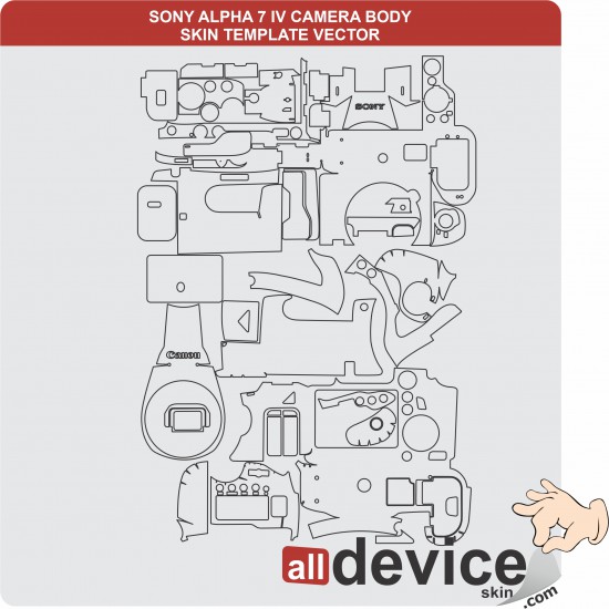 SONY ALPHA 7 IV CAMERA BODY SKIN TEMPLATE VECTOR