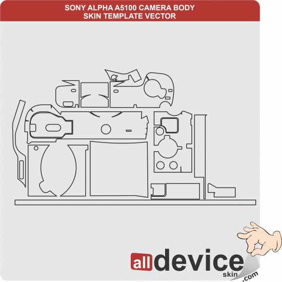 SONY ALPHA A5100 CAMERA BODY SKIN TEMPLATE VECTOR