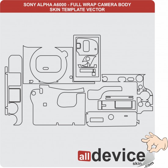 SONY ALPHA A6000 - FULL WRAP CAMERA BODY SKIN TEMPLATE VECTOR