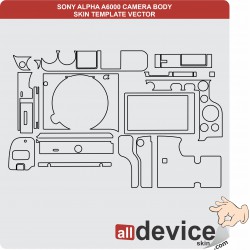 SONY ALPHA A6000 CAMERA BODY SKIN TEMPLATE VECTOR