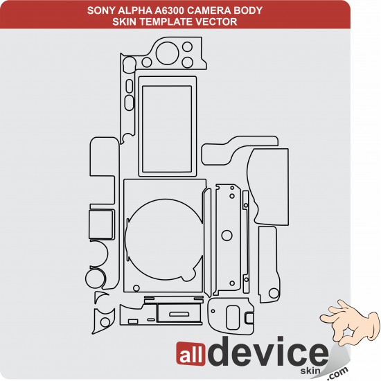 SONY ALPHA A6300 CAMERA BODY SKIN TEMPLATE VECTOR