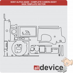 SONY ALPHA A6400 - COMPLETE CAMERA BODY SKIN TEMPLATE VECTOR