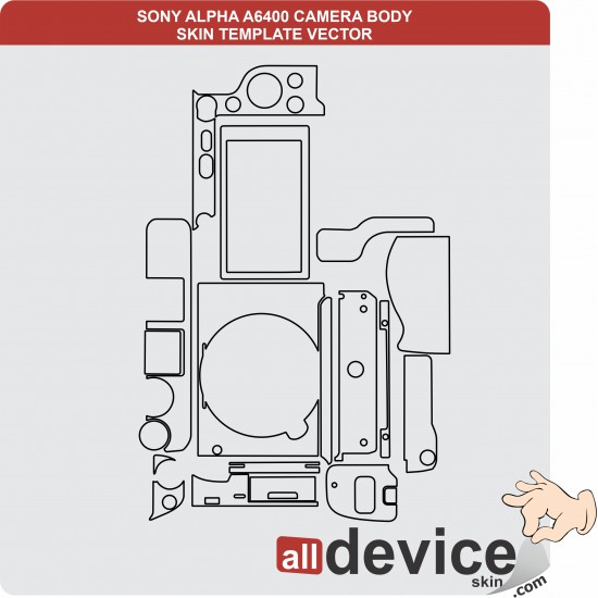 SONY ALPHA A6400 CAMERA BODY SKIN TEMPLATE VECTOR