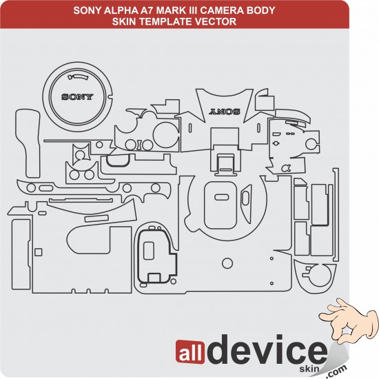 SONY ALPHA A7 MARK III CAMERA BODY SKIN TEMPLATE VECTOR