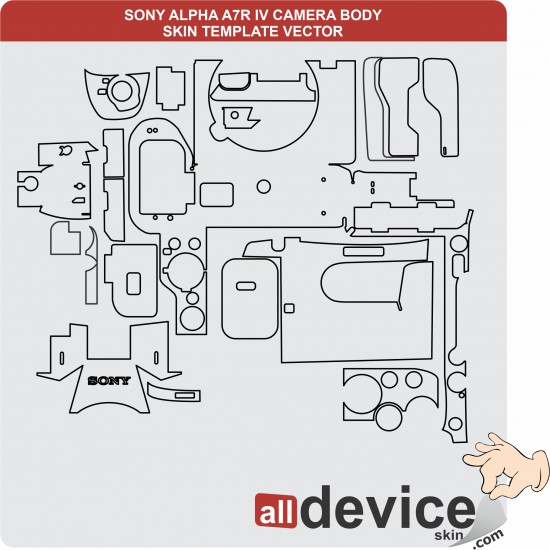 SONY ALPHA A7R IV CAMERA BODY SKIN TEMPLATE VECTOR