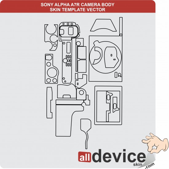 SONY ALPHA A7R CAMERA BODY SKIN TEMPLATE VECTOR