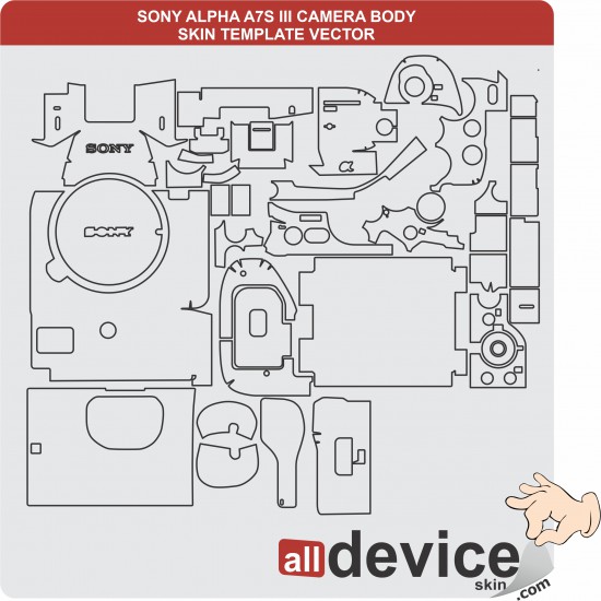 SONY ALPHA A7S III CAMERA BODY SKIN TEMPLATE VECTOR