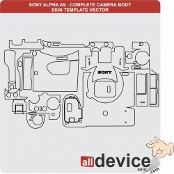SONY ALPHA A9 - COMPLETE CAMERA BODY SKIN TEMPLATE VECTOR