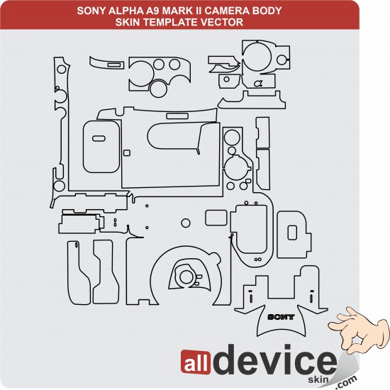 SONY ALPHA A9 MARK II CAMERA BODY SKIN TEMPLATE VECTOR