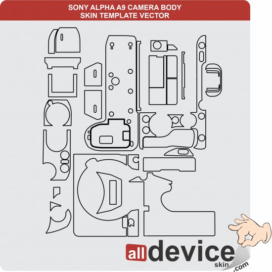 SONY ALPHA A9 CAMERA BODY SKIN TEMPLATE VECTOR