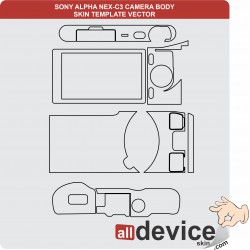 SONY ALPHA NEX-C3 CAMERA BODY SKIN TEMPLATE VECTOR