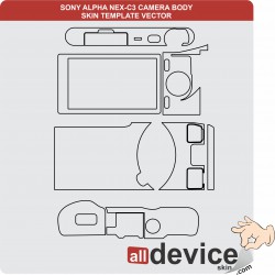 SONY ALPHA NEX-C3 CAMERA BODY SKIN TEMPLATE VECTOR