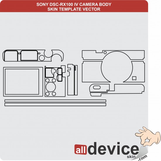 SONY DSC-RX100 IV CAMERA BODY SKIN TEMPLATE VECTOR