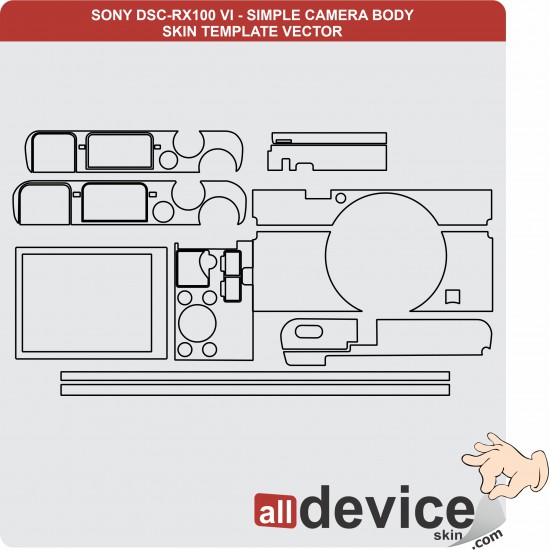 SONY DSC-RX100 VI - SIMPLE CAMERA BODY SKIN TEMPLATE VECTOR