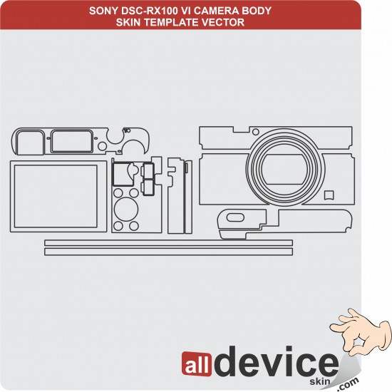 SONY DSC-RX100 VI CAMERA BODY SKIN TEMPLATE VECTOR